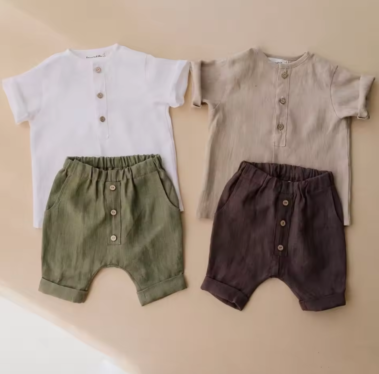 Boys Linen Shorts Outfit