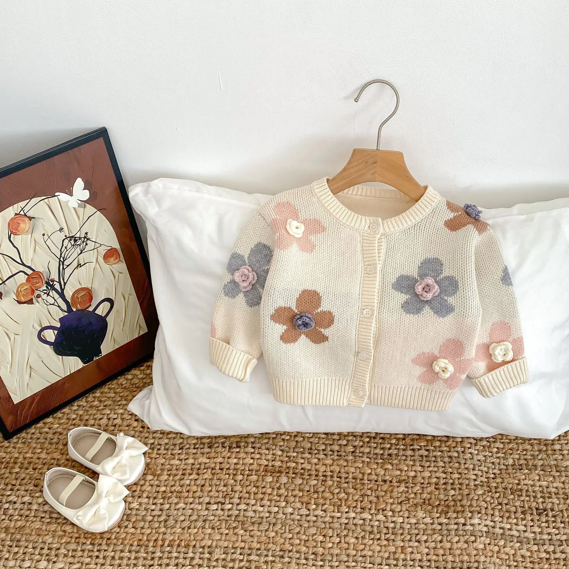 Floral Jacquard Knitted Cardigan