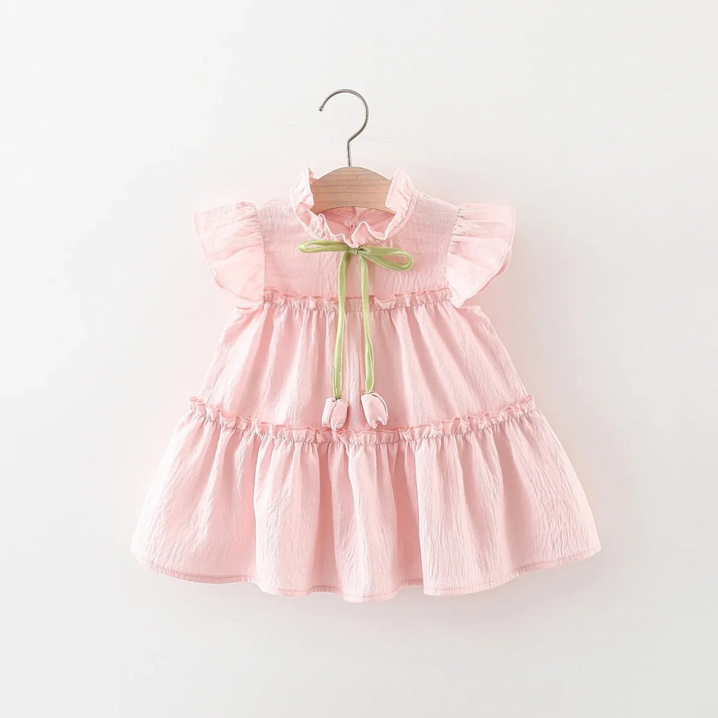 Pink Tulip Fly Sleeve Dress