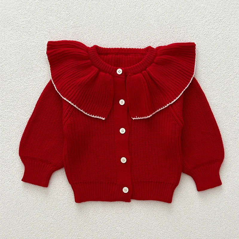 Knitted Flap Collar Cardigan