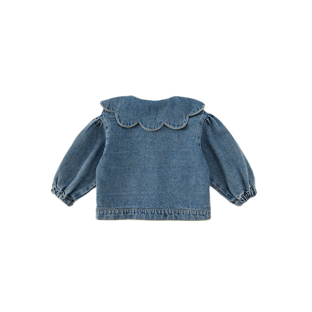 Turn-down Collar Denim Top