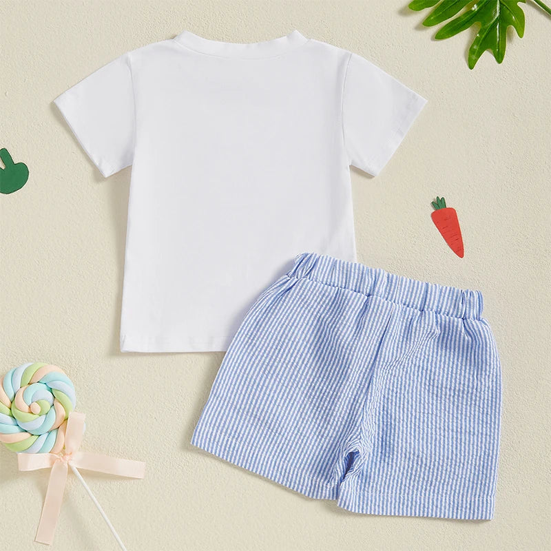 Boys Casual Stripe Shorts Set