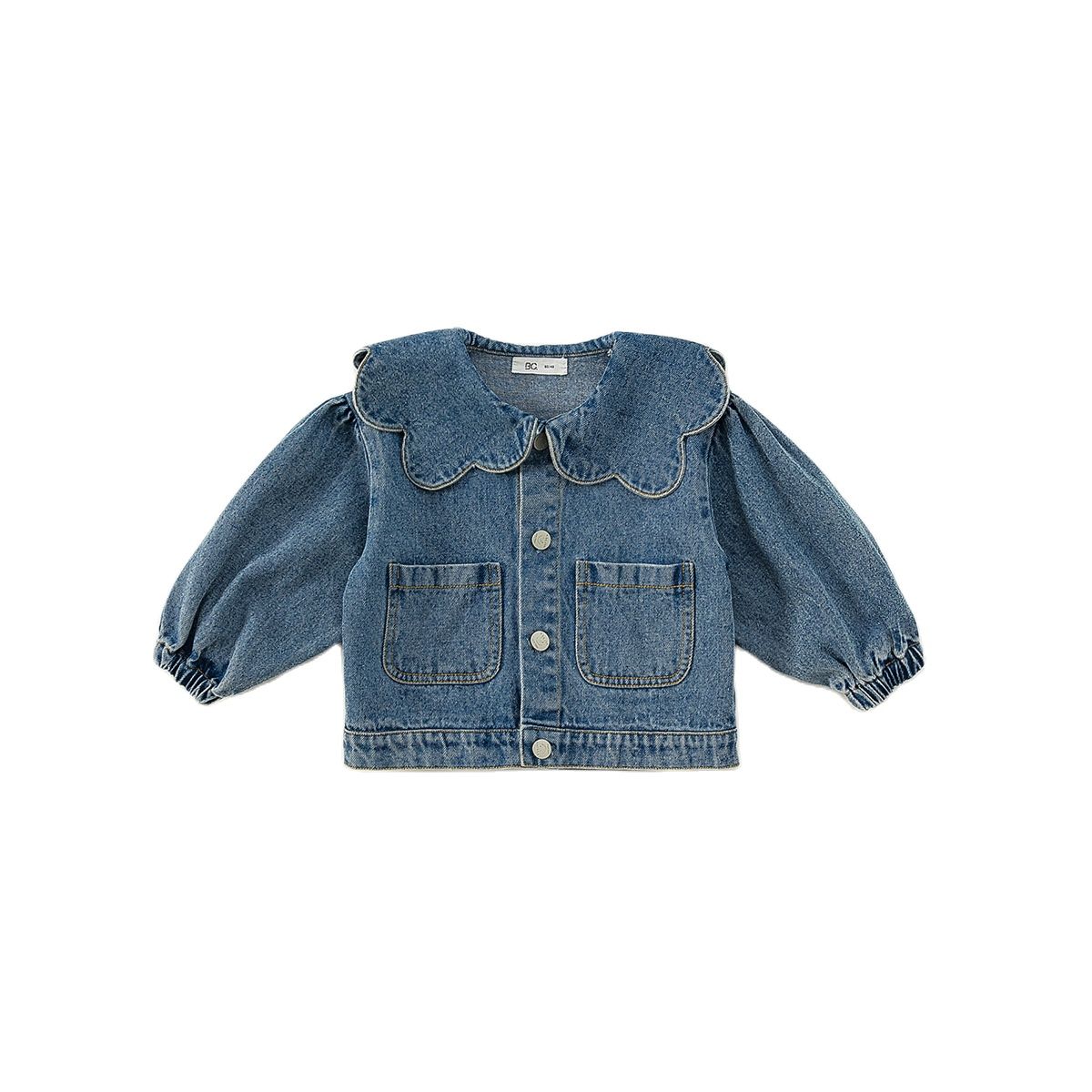 Turn-down Collar Denim Top