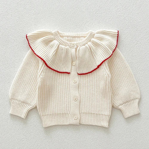 Knitted Flap Collar Cardigan