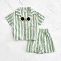 Mint Striped Linen Set