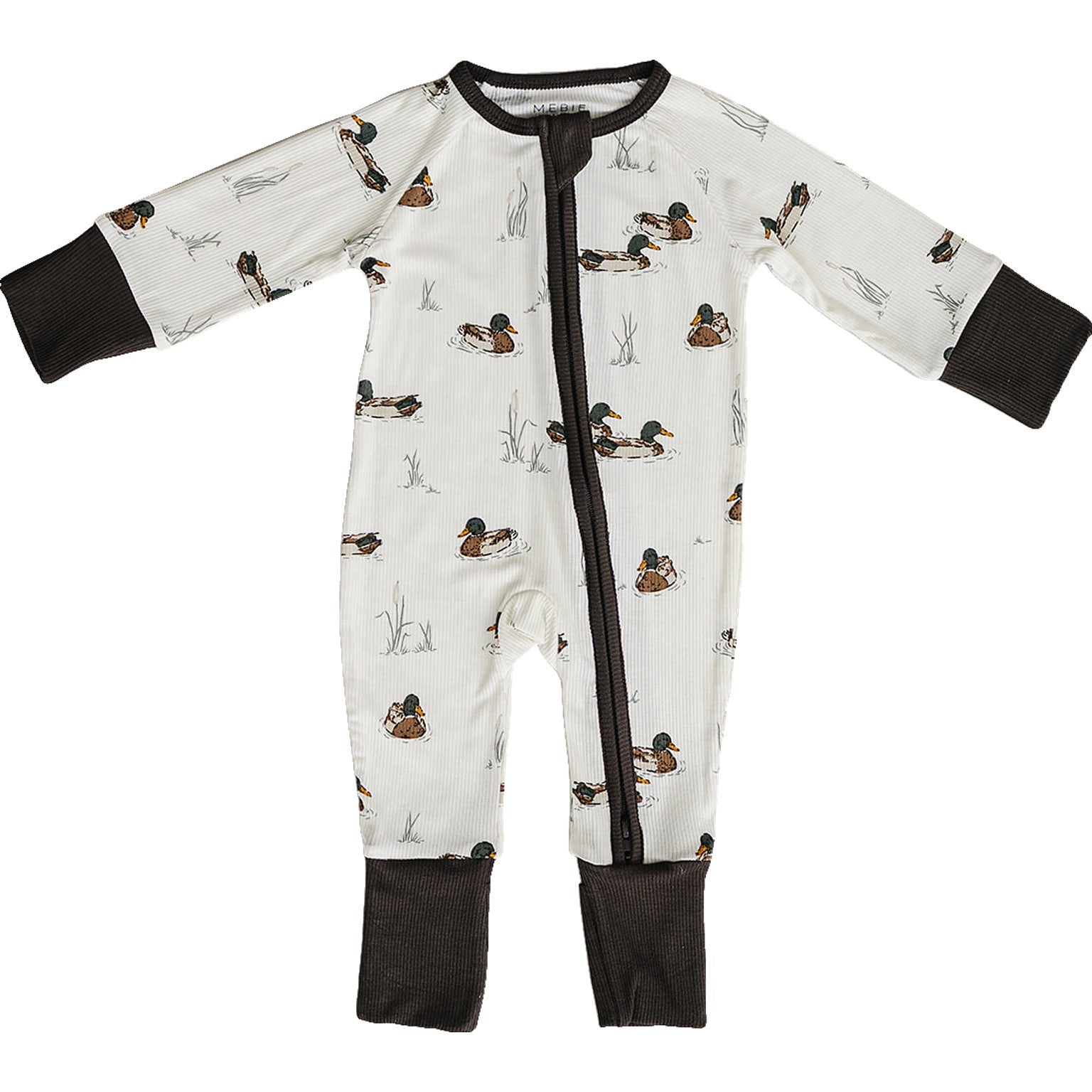 Ducks Ribbed Bamboo Zipper