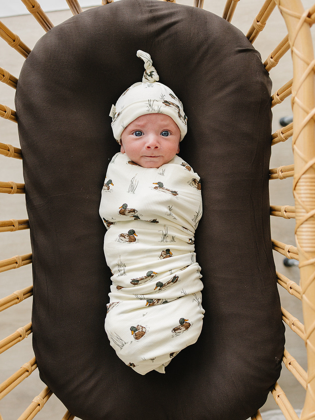 Ducks Ribbed Bamboo Stretch Swaddle