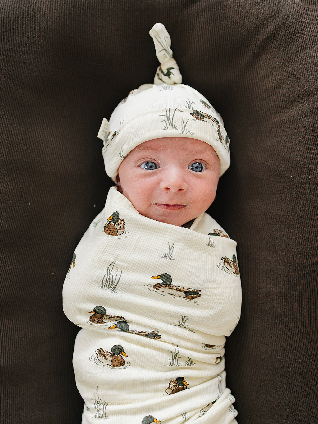 Ducks Ribbed Bamboo Stretch Swaddle