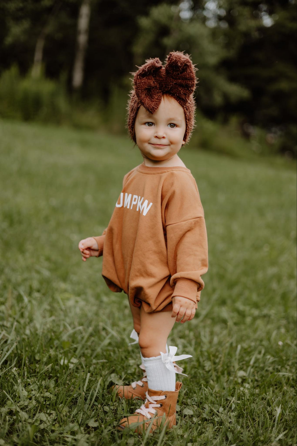 Pumpkin Sweatshirt or Sweatshirt Romper - Cream or Orange