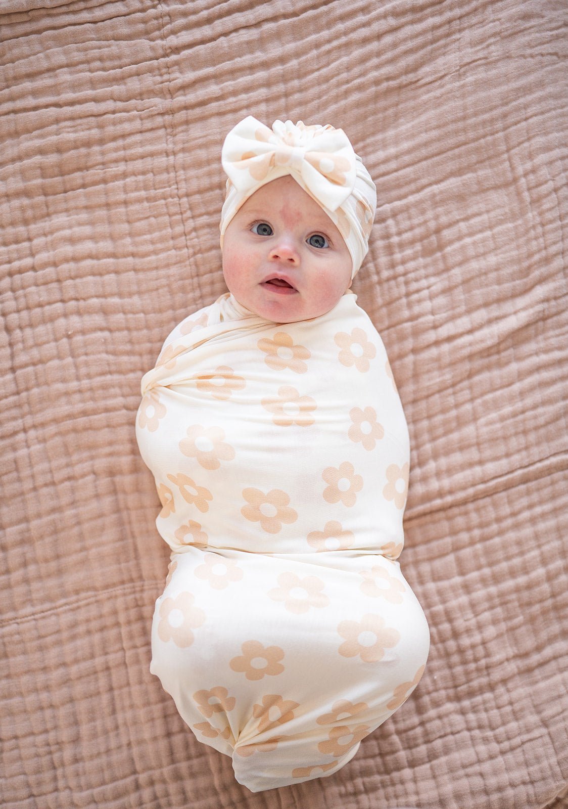 Blush Daisy Bamboo Stretch Swaddle Blanket