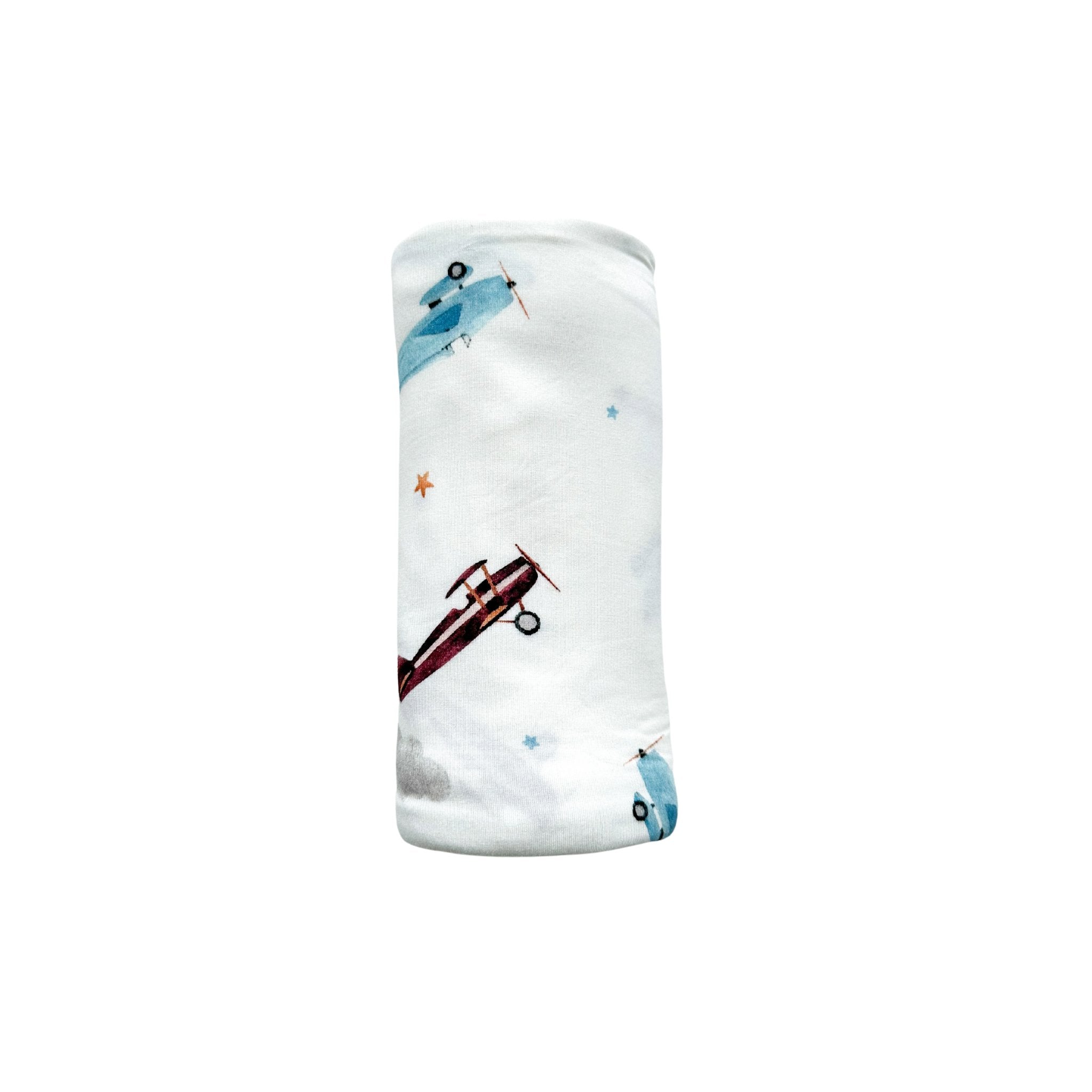 Vintage Airplane Bamboo Stretch Swaddle Blanket