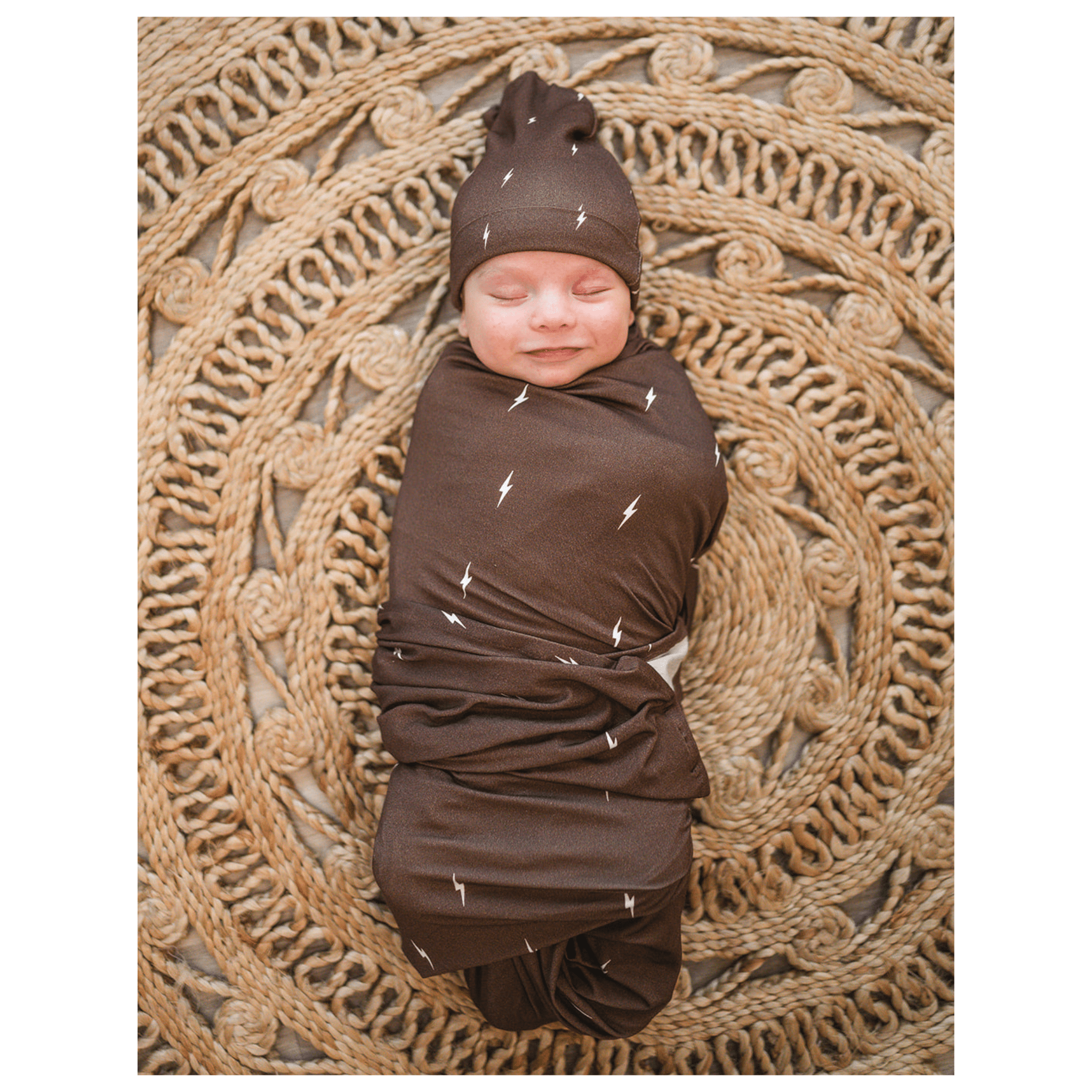 Brown Lightning Bamboo Stretch Swaddle Blanket