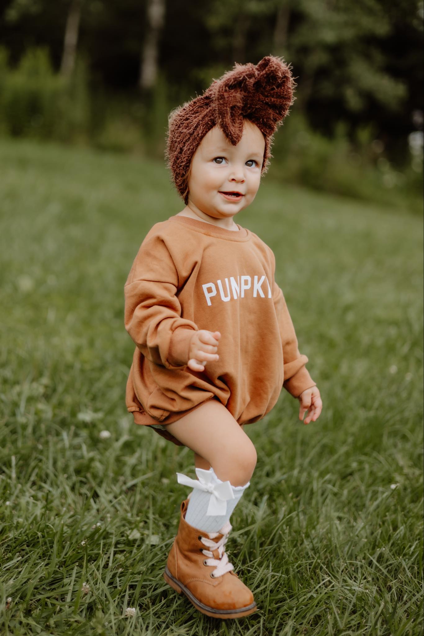 Pumpkin Sweatshirt or Sweatshirt Romper - Cream or Orange