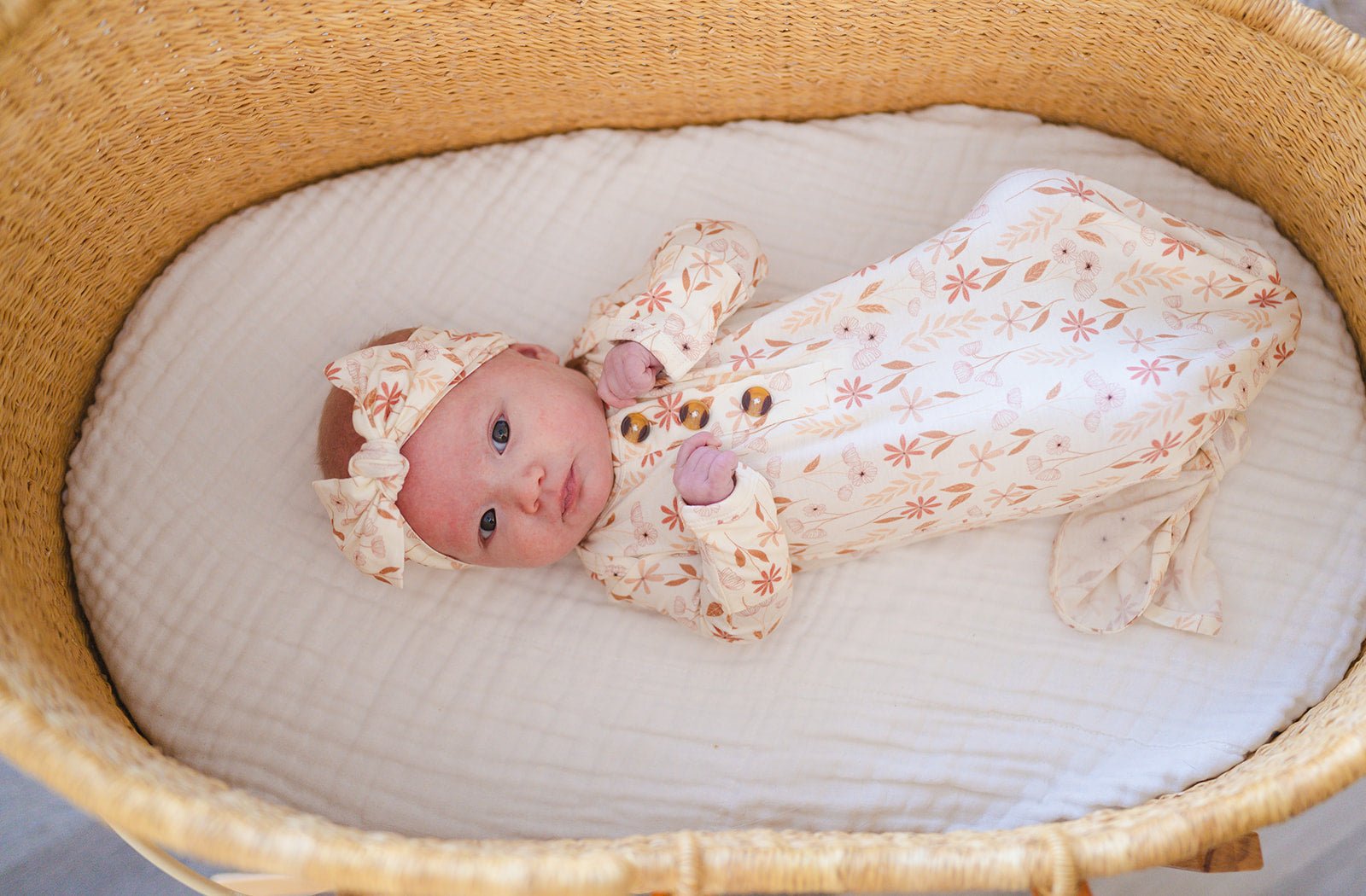 Wildflower Bamboo Knotted Baby Gown