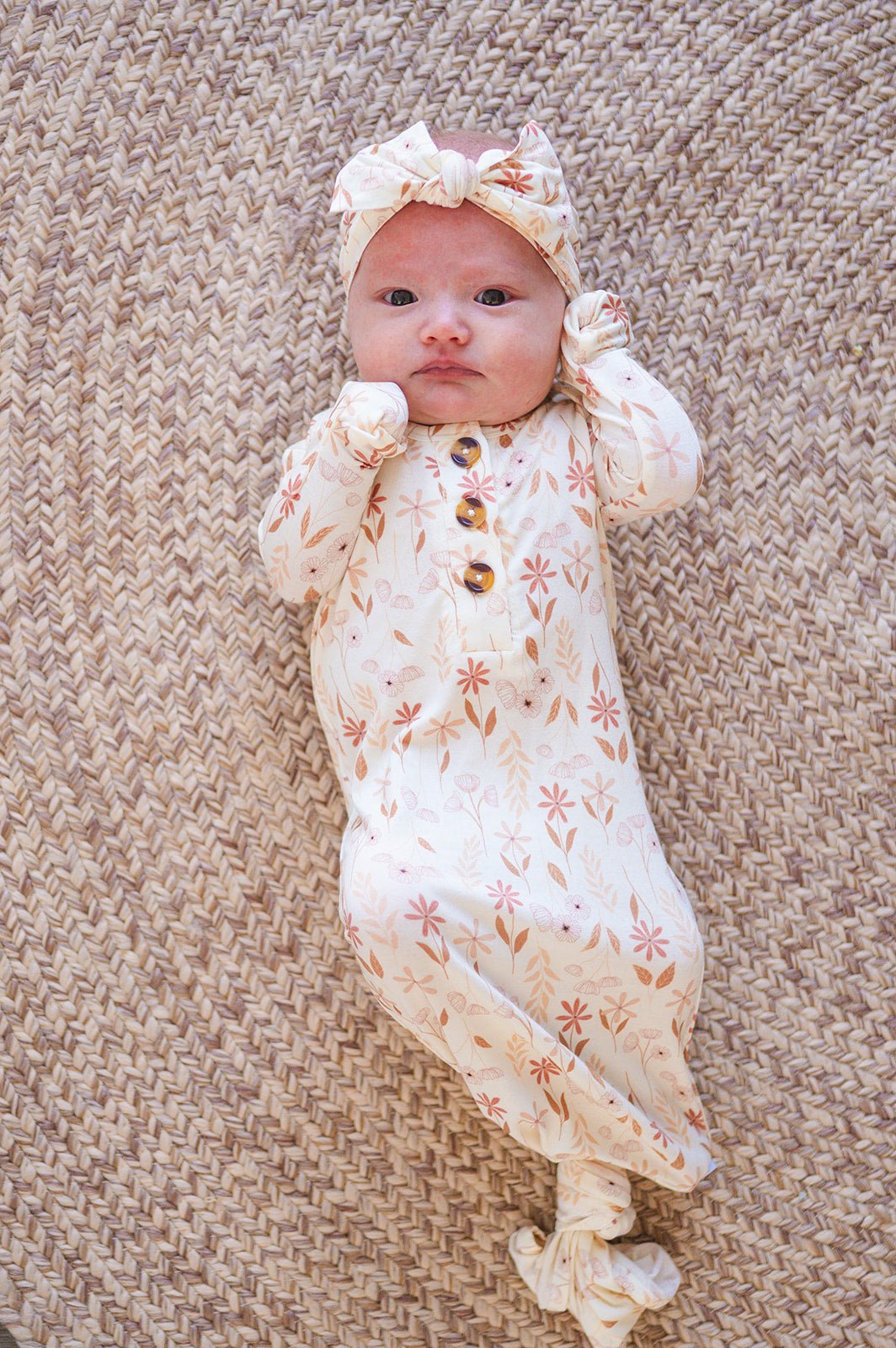 Wildflower Bamboo Knotted Baby Gown
