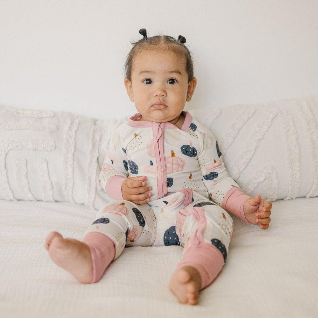 Pretty 'n Pumpkin Bamboo Zippy Romper