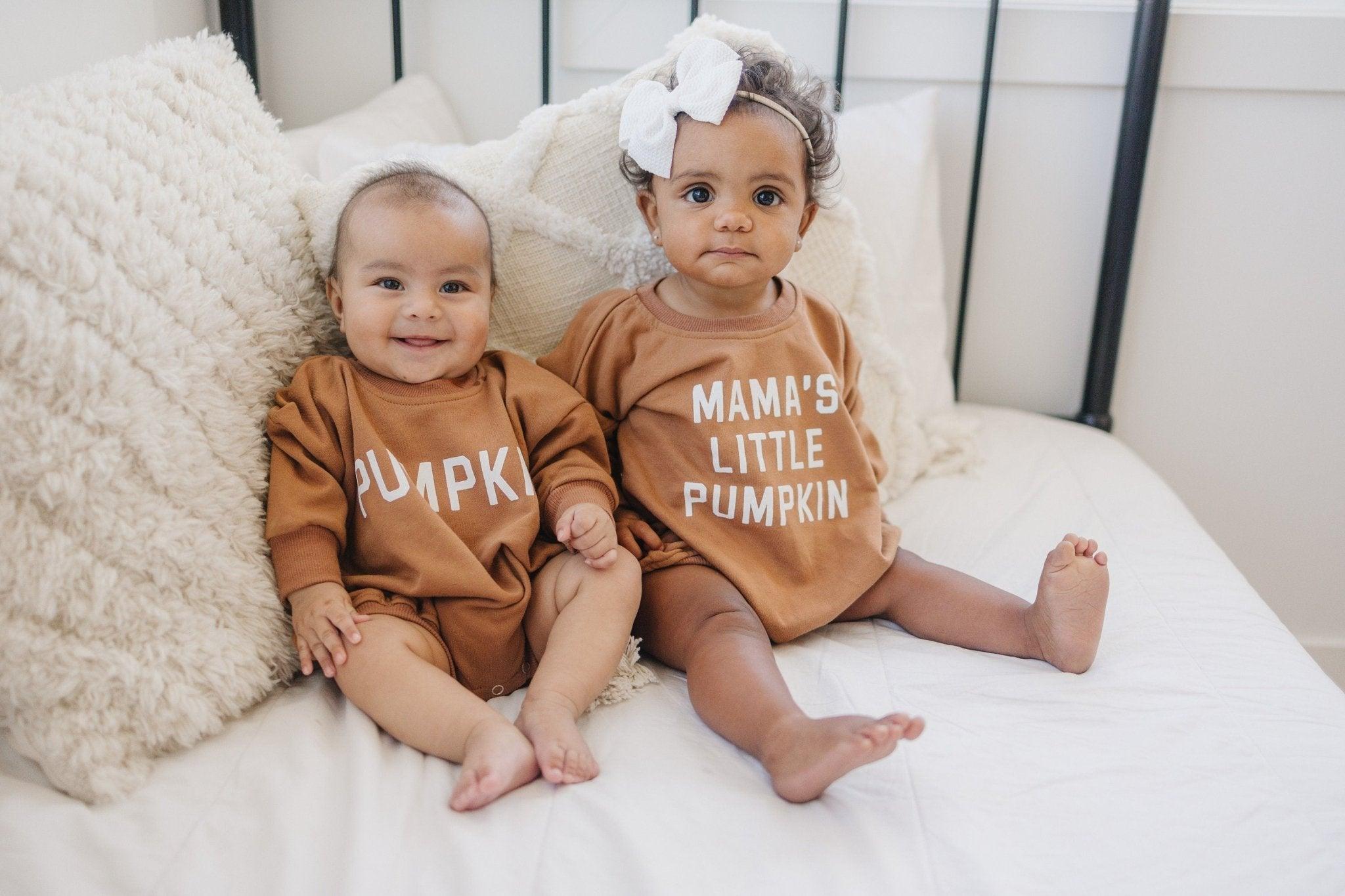 Pumpkin Sweatshirt or Sweatshirt Romper - Cream or Orange