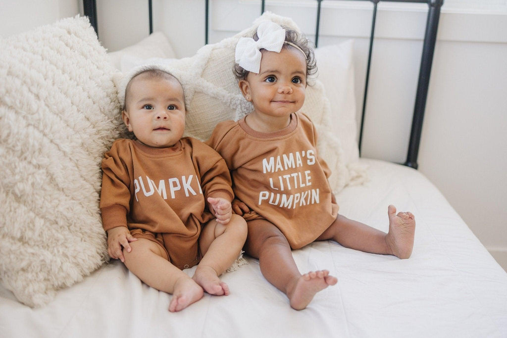 Pumpkin Sweatshirt or Sweatshirt Romper - Cream or Orange