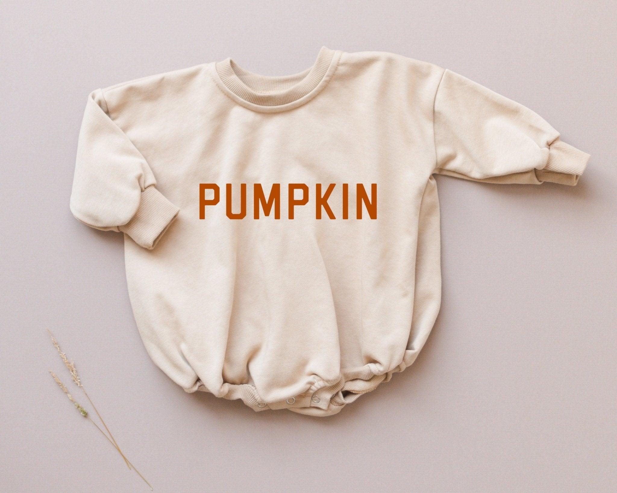 Pumpkin Sweatshirt or Sweatshirt Romper - Cream or Orange