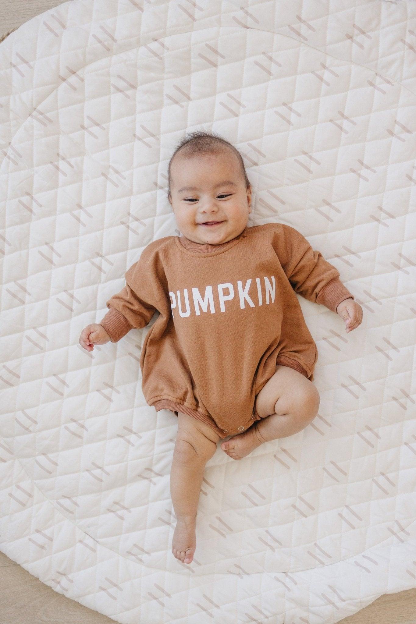 Pumpkin Sweatshirt or Sweatshirt Romper - Cream or Orange