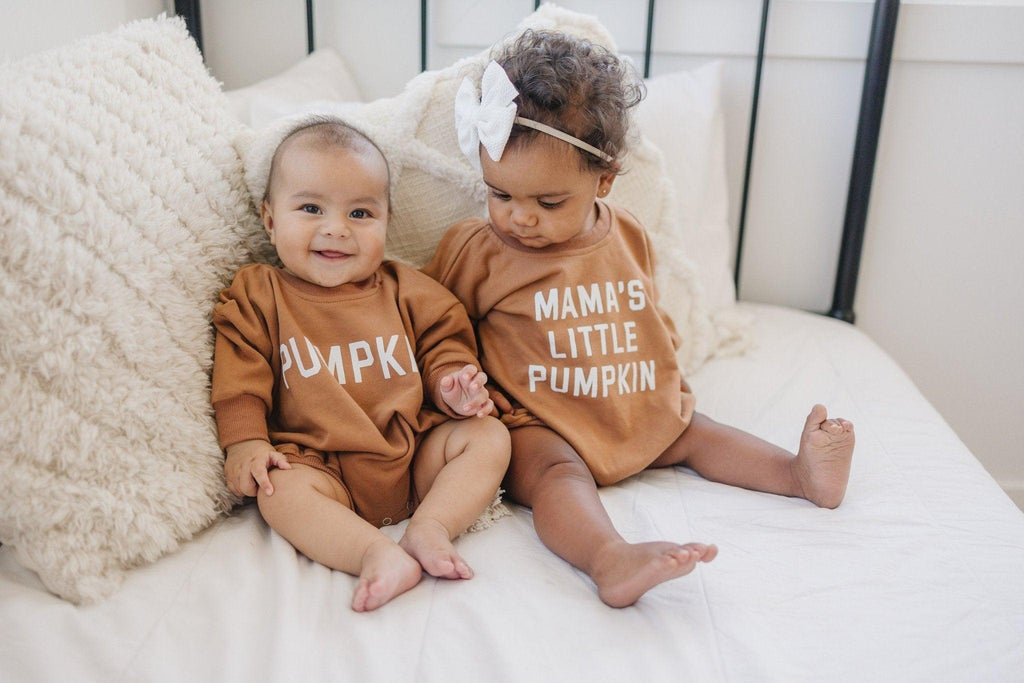 Pumpkin Sweatshirt or Sweatshirt Romper - Cream or Orange