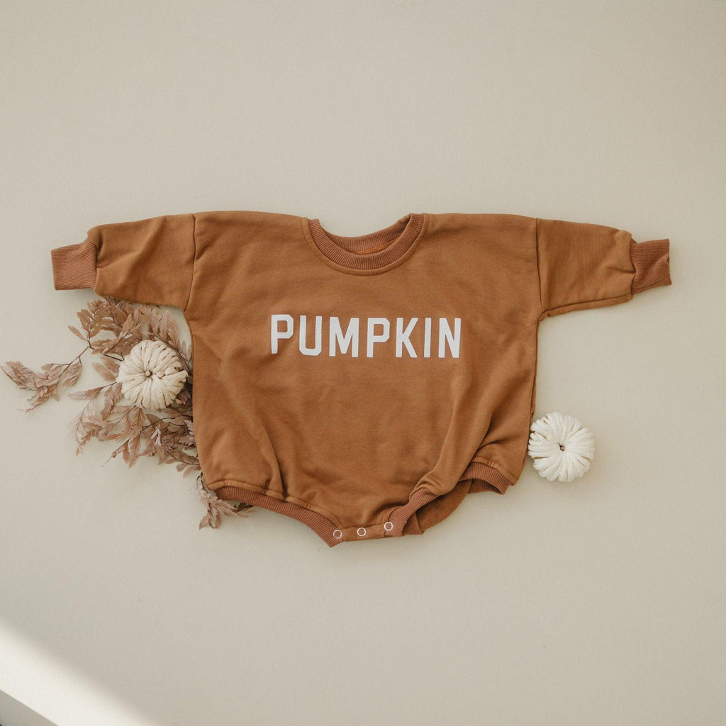 Pumpkin Sweatshirt or Sweatshirt Romper - Cream or Orange