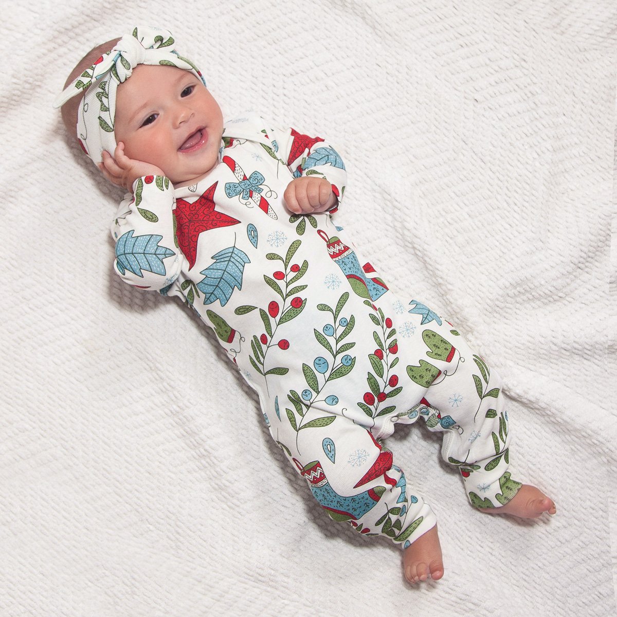 Baby's Christmas Fancy Bamboo Romper