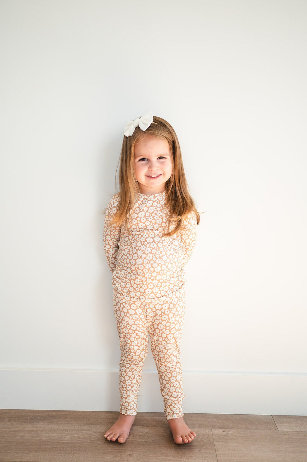 Mocha Ditsy Floral Bamboo Pajama Set