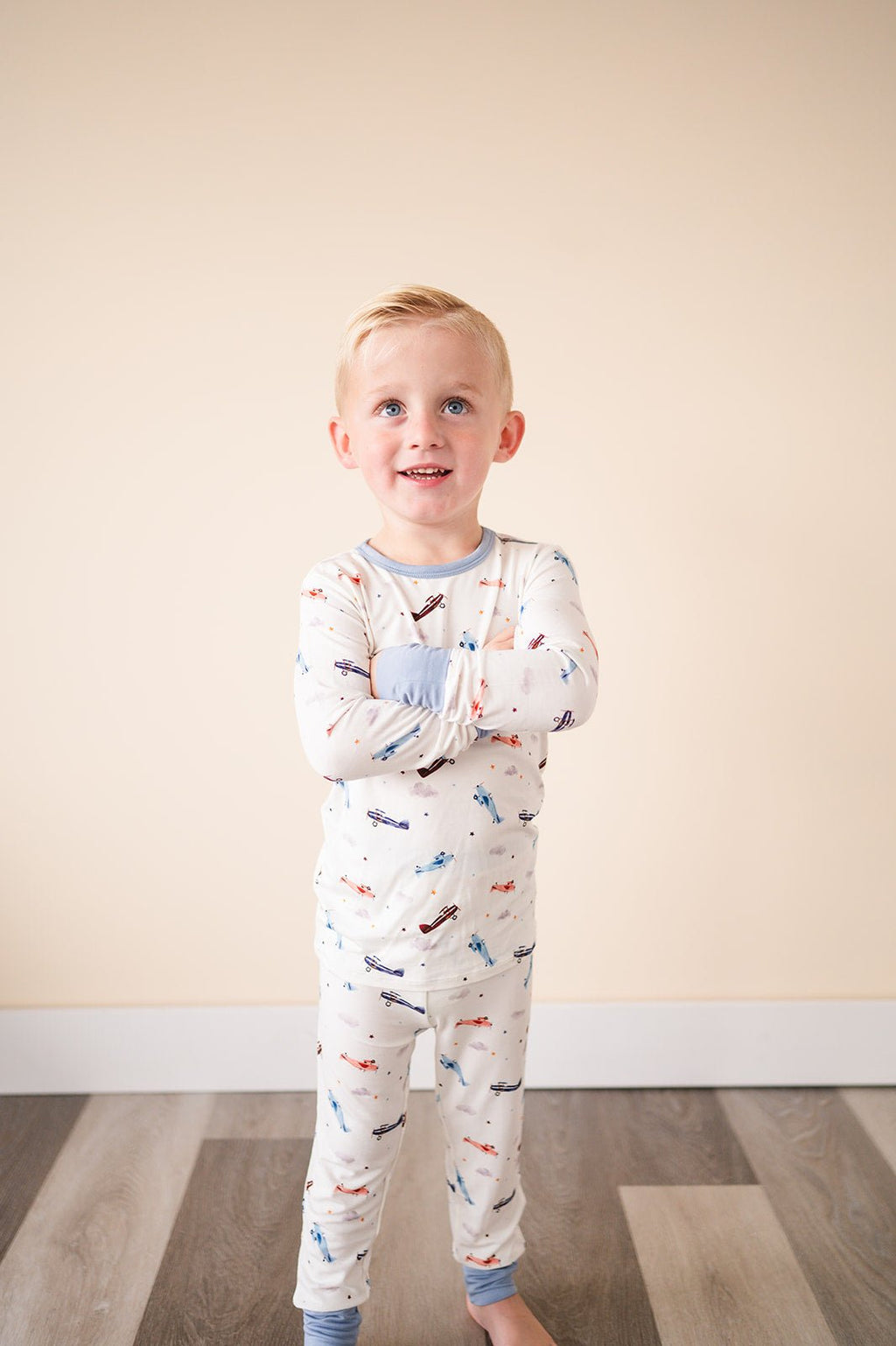 Vintage Airplane Bamboo Kids Pajama Set
